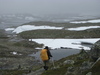 Karin in Schnee-Wasser-Landschaft