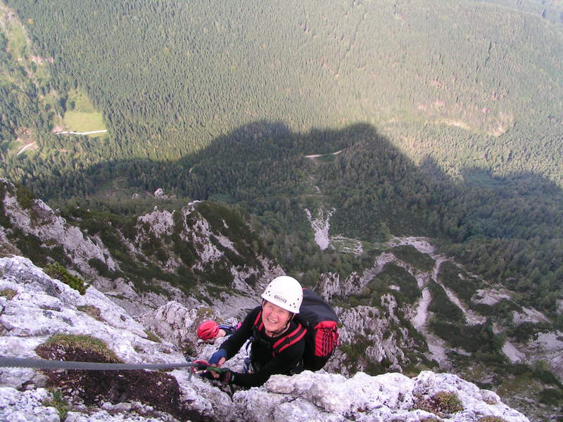 Gerhild im Pidinger Klettersteig