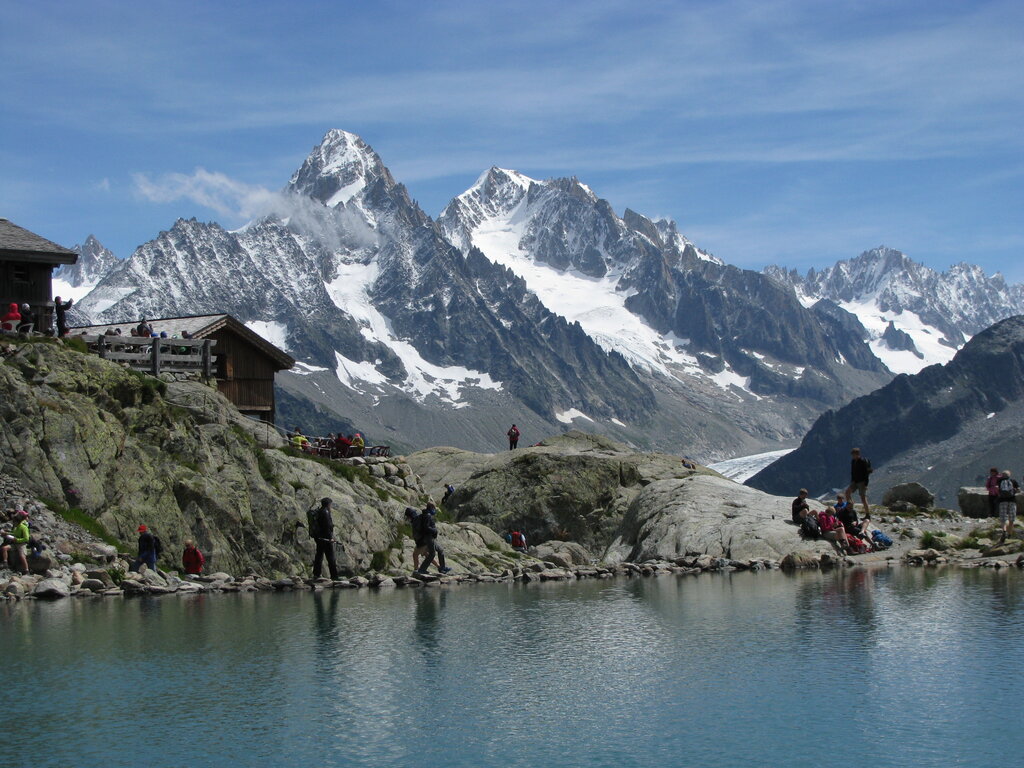 Lac Blanc mit hohen Gipfeln