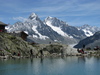 Lac Blanc mit hohen Gipfeln